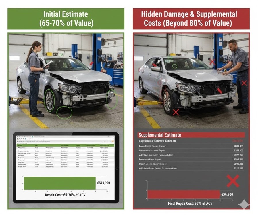 Why insurers total a vehicle around 65 percent of ACV