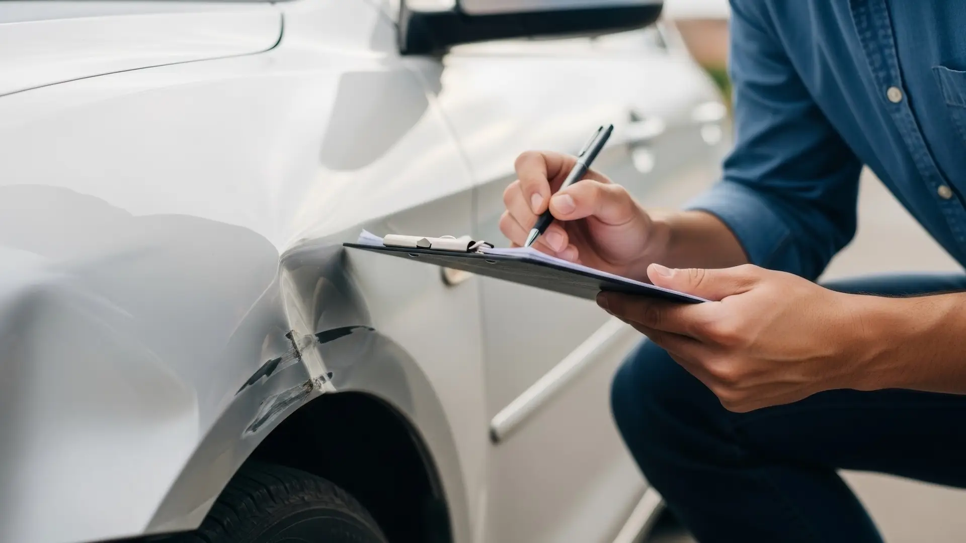 Auto Praise appraiser performing a detailed vehicle inspection