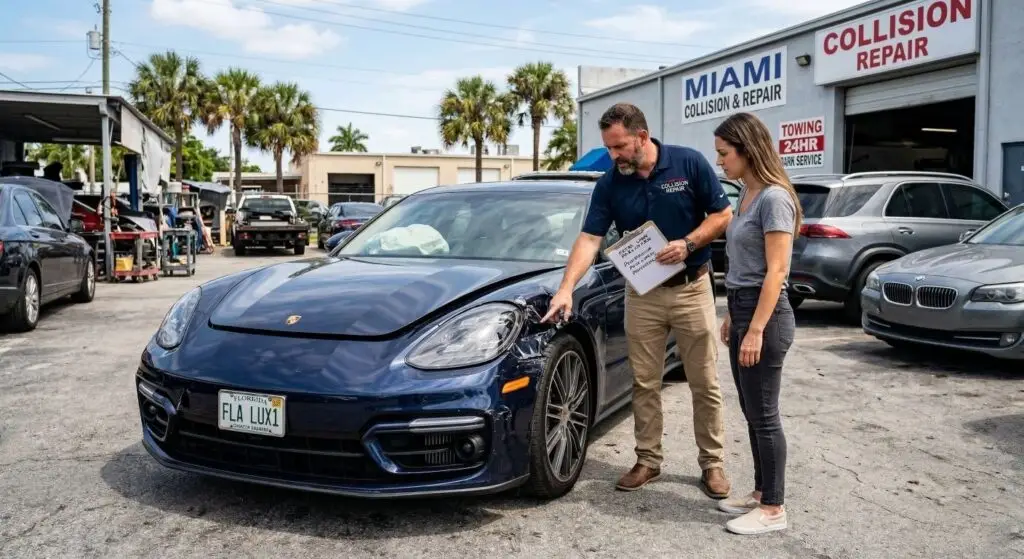 A professional appraiser explains a total loss valuation report to a vehicle owner, demonstrating how to identify if an insurance company undervalued a car by failing to account for local market conditions and comparable retail listings.