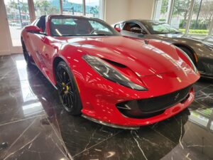 Ferrari 812 GTS in showroom condition illustrating premium resale value with original parts