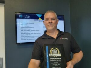 Daryl Zelinski, owner of Auto Praise Vehicle Evaluation Services in Coconut Creek FL, holding the BusinessRate Best of 2026 Award for Best Appraiser