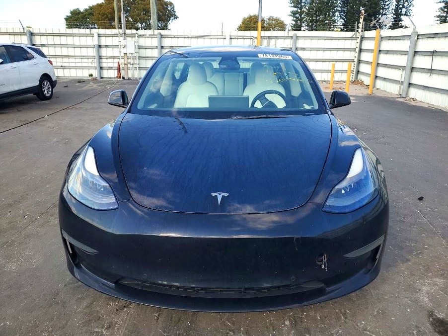 2022 Tesla Model 3 front view photographed in Boca Raton for total loss appraisal