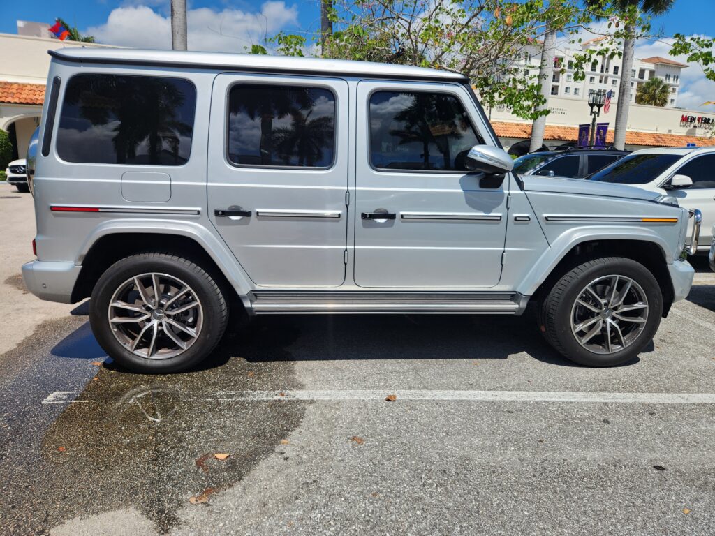 Mercedes-Benz G-Wagon luxury SUV side profile photographed in Boca Raton for total loss appraisal