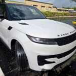2024 Range Rover Sport luxury SUV front three-quarter view photographed in Doral Florida for total loss appraisal