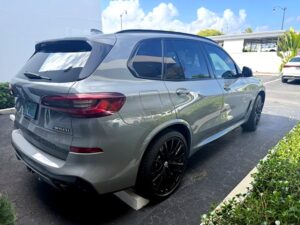 2023 BMW X5 M50i evaluated for total loss appraisal in Jacksonville, Florida.
