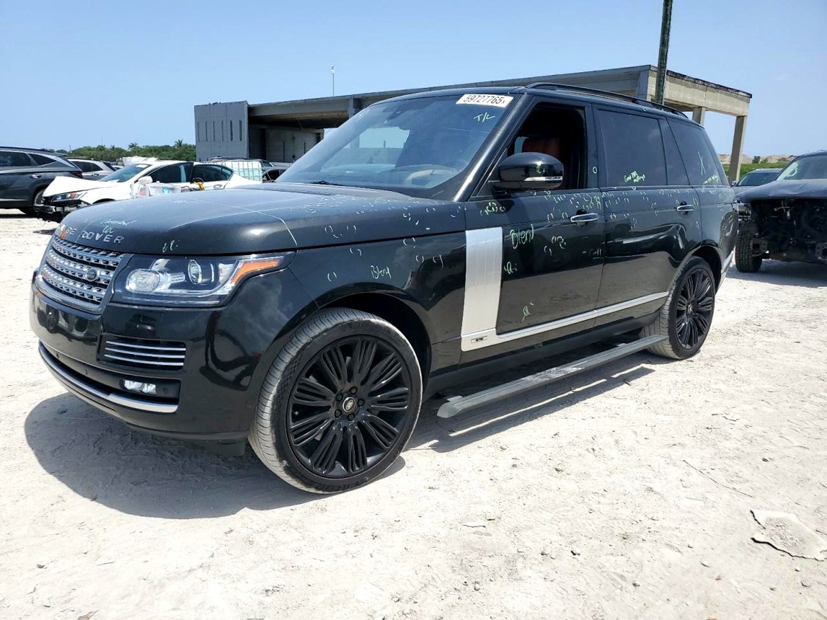 2016 Range Rover luxury SUV with appraiser markings in Wellington Florida assessed for total loss appraisal